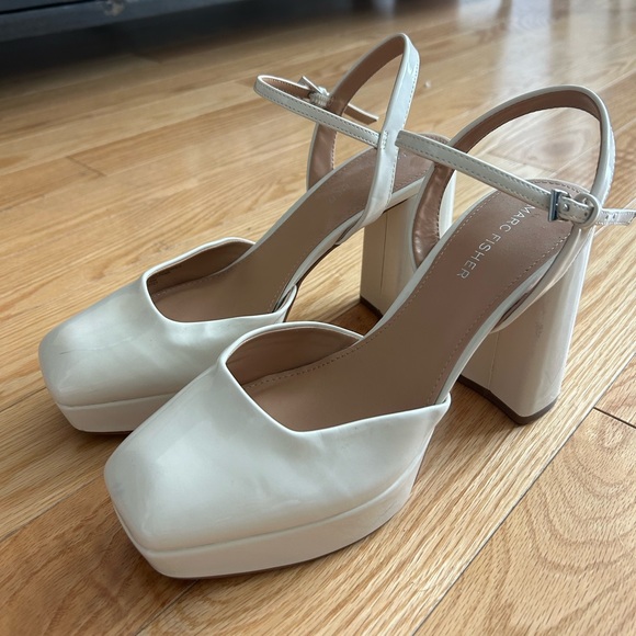 Marc Fisher Ivory Nazira Platform Pump With Square Toe - Picture 1 of 11